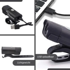 Lovnix - Oplaadbare Fietslamp LED Verlichting Set - USB Oplaadbaar - Fietslicht Met LED Lamp - Voor- En- Achter Licht - Regenbestendig - Geschikt Voor Mountainbike Fietsen Wandelen Speleologie -Fietsen Kortingswinkel 1200x1200 221