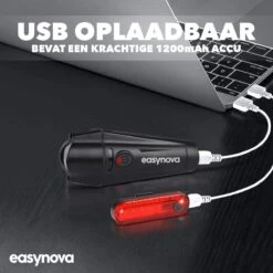 LED Fietsverlichting Set – Oplaadbaar Via USB - Voorlicht En Achterlicht - Waterbestendig - Complete Fietslamp Set -Fietsen Kortingswinkel 1200x1200 236
