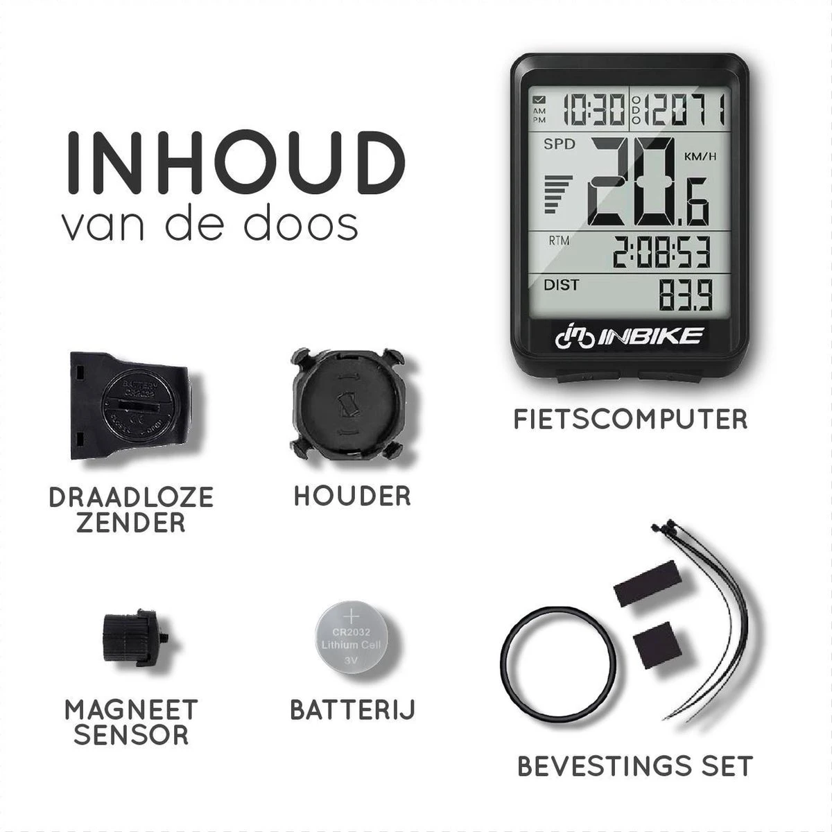 Amenzo© Fietscomputer Draadloos - Kilometerteller - NL Handleiding - Draadloze En Waterdichte Snelheidsmeter - Makkelijke Bevestiging - Fiets GPS - Zwart - Racefiets 5 Amenzo© Fietscomputer Draadloos - Kilometerteller - NL Handleiding - Draadloze En Waterdichte Snelheidsmeter - Makkelijke Bevestiging - Fiets GPS - Zwart - Racefiets - Afbeelding 5