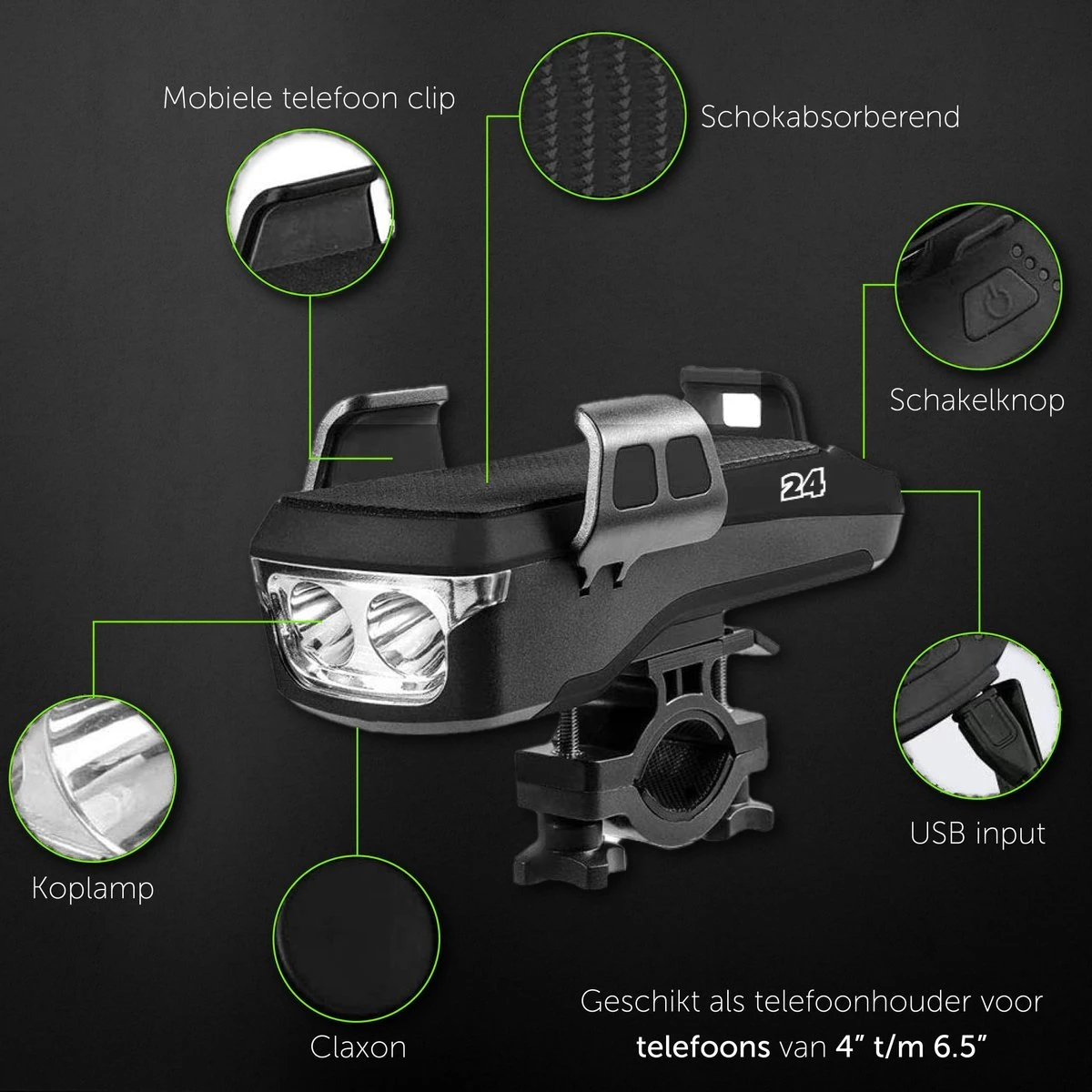 4-in-1 Fietslamp Voorlicht Mét Telefoonhouder - USB Oplaadbaar - Met Powerbank én Toeter - Racefiets Verlichting - Fietslicht Voorlicht Usb Oplaadbaar - Fietsverlichting Set - Licht Voor Fiets - Bike Light 3 4-in-1 Fietslamp Voorlicht Mét Telefoonhouder - USB Oplaadbaar - Met Powerbank én Toeter - Racefiets Verlichting - Fietslicht Voorlicht Usb Oplaadbaar - Fietsverlichting Set - Licht Voor Fiets - Bike Light - Afbeelding 3