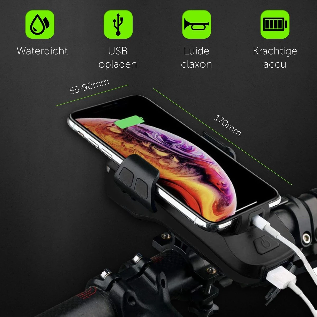 4-in-1 Fietslamp Voorlicht Mét Telefoonhouder - USB Oplaadbaar - Met Powerbank én Toeter - Racefiets Verlichting - Fietslicht Voorlicht Usb Oplaadbaar - Fietsverlichting Set - Licht Voor Fiets - Bike Light 8 4-in-1 Fietslamp Voorlicht Mét Telefoonhouder - USB Oplaadbaar - Met Powerbank én Toeter - Racefiets Verlichting - Fietslicht Voorlicht Usb Oplaadbaar - Fietsverlichting Set - Licht Voor Fiets - Bike Light - Afbeelding 8