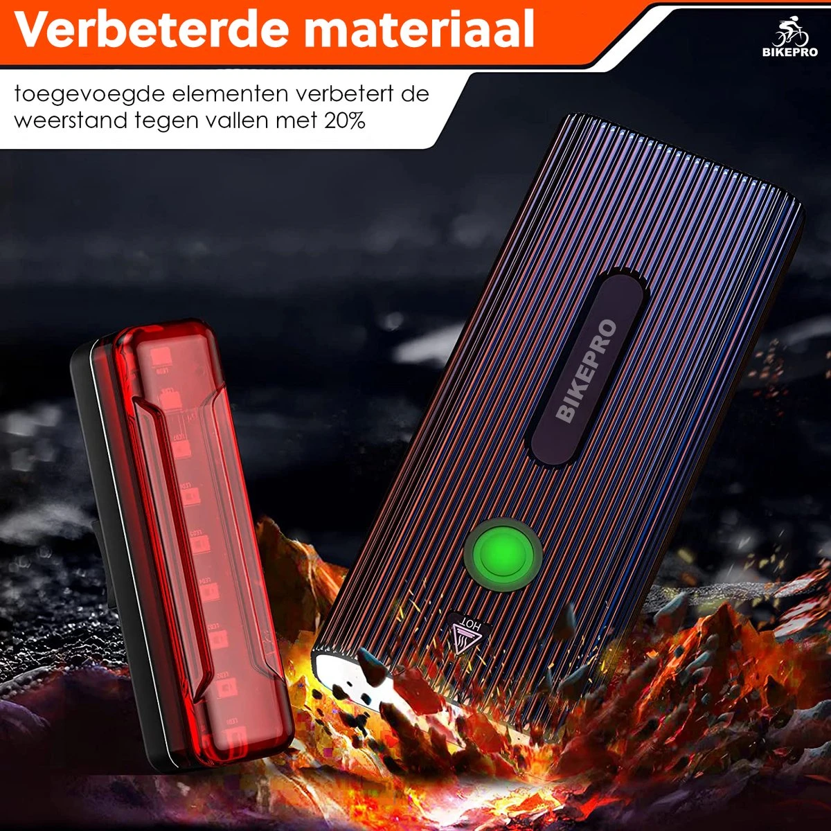 BikePro LED Fietsverlichting Set - Voorlicht En Achterlicht - USB Oplaadbaar - Fietslamp - Koplamp Fiets - Fietslampjes - Fietslichten 3 BikePro LED Fietsverlichting Set - Voorlicht En Achterlicht - USB Oplaadbaar - Fietslamp - Koplamp Fiets - Fietslampjes - Fietslichten - Afbeelding 3