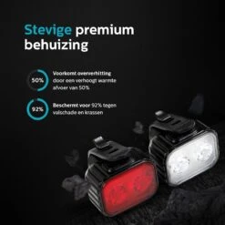 Inlustro Fietslamp Set - Voorlicht / Achterlicht - LED Fietslampjes Rood En Wit - Fietslicht Koplamp - Waterdicht - USB Oplaadbaar -Fietsen Kortingswinkel 1200x1200 340