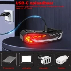 B-care Elektrische Fietsverlichting - Inclusief Afstandsbediening En Richtingaanwijzers - Fietsalarm - Anti Diefstal Alarm - Fiets Achterlicht - Fietsbel - Fiets Accessoires -Fietsen Kortingswinkel 1200x1200 347