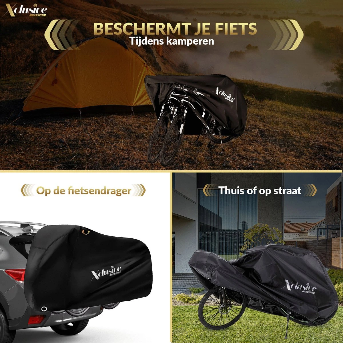 Xclusive-lifestyle® Fietshoes XXL - Universeel - 1 Of 2 Fietsen - Ultra Oxford 420D Zeer Sterk En Extra Dik - Bakfietshoes - Fietscover - Waterdichte PU Coating - Met Opbergtas En Zadelhoes 6 Xclusive-lifestyle® Fietshoes XXL - Universeel - 1 Of 2 Fietsen - Ultra Oxford 420D Zeer Sterk En Extra Dik - Bakfietshoes - Fietscover - Waterdichte PU Coating - Met Opbergtas En Zadelhoes - Afbeelding 6