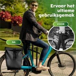 Ekostar® Enkele Fietstas - Rolltop - 19 Liter - E-Bikes - Zwart -Fietsen Kortingswinkel 1200x1200 414