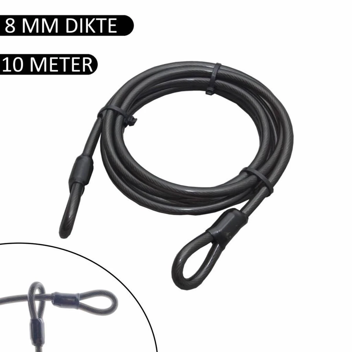 Stahlex Staalkabel 10 Meter X 8 Mm Met Lussen Geplastificeerd 2 Stahlex Staalkabel 10 Meter X 8 Mm Met Lussen Geplastificeerd - Afbeelding 2