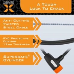 Xolid Kabelslot Met 2x Sleutel - [Kinderfiets] Compact (Kort) Fietsslot Uit Stevige Staalkabel - Gebruik Slot Met Fiets - Alternatief Voor Ketting Ringslot Cijferslot Vouwslot Beugelslot - Lengte 65CM Dikte 10MM - Zwart Oranje -Fietsen Kortingswinkel 1200x1200 440