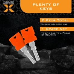 Xolid Kabelslot Met 2x Sleutel - [Kinderfiets] Compact (Kort) Fietsslot Uit Stevige Staalkabel - Gebruik Slot Met Fiets - Alternatief Voor Ketting Ringslot Cijferslot Vouwslot Beugelslot - Lengte 65CM Dikte 10MM - Zwart Oranje -Fietsen Kortingswinkel 1200x1200 443
