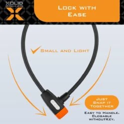 Xolid Kabelslot Met 2x Sleutel - [Kinderfiets] Compact (Kort) Fietsslot Uit Stevige Staalkabel - Gebruik Slot Met Fiets - Alternatief Voor Ketting Ringslot Cijferslot Vouwslot Beugelslot - Lengte 65CM Dikte 10MM - Zwart Oranje -Fietsen Kortingswinkel 1200x1200 444