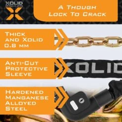 Xolid Kettingslot Met 3x Sleutel Incl. 1x LED - Solid Pantserslot Uit Gehard Staal - Gebruik Slot Lock Motor Scooter Fiets Motorslot Scooterslot - Alternatief Voor Ketting Ringslot Cijferslot Kabelslot Beugelslot - Lengte 100CM Dikte 8MM - Zwart 11 Xolid Kettingslot Met 3x Sleutel Incl. 1x LED - Solid Pantserslot Uit Gehard Staal - Gebruik Slot Lock Motor Scooter Fiets Motorslot Scooterslot - Alternatief Voor Ketting Ringslot Cijferslot Kabelslot Beugelslot - Lengte 100CM Dikte 8MM - Zwart -Fietsen Kortingswinkel 1200x1200 451