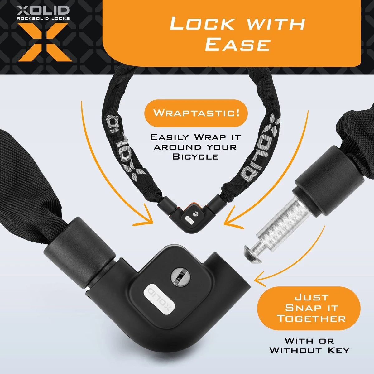 Xolid Kettingslot Met 3x Sleutel Incl. 1x LED - Solid Pantserslot Uit Gehard Staal - Gebruik Slot Lock Motor Scooter Fiets Motorslot Scooterslot - Alternatief Voor Ketting Ringslot Cijferslot Kabelslot Beugelslot - Lengte 100CM Dikte 8MM - Zwart 7 Xolid Kettingslot Met 3x Sleutel Incl. 1x LED - Solid Pantserslot Uit Gehard Staal - Gebruik Slot Lock Motor Scooter Fiets Motorslot Scooterslot - Alternatief Voor Ketting Ringslot Cijferslot Kabelslot Beugelslot - Lengte 100CM Dikte 8MM - Zwart - Afbeelding 7