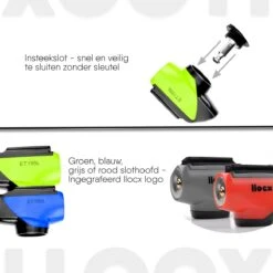 LLOCX Fiets Kettingslot Van 1 Meter + 2 Sleutels – 7mm Roestvrij Aluminium – Sluiten Zonder Sleutel – Insteekslot Met Groene Kliksluiting – Krasvrije & Scheurvrije Sleeve -Fietsen Kortingswinkel 1200x1200 468