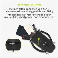 ACROPAQ Fietstas - Enkele, 25L, Waterdicht, Dragen Als Handtas En Schoudertas, Met Reflectoren - Ook Voor Elektrische Fietsen - Zwart 11 ACROPAQ Fietstas - Enkele, 25L, Waterdicht, Dragen Als Handtas En Schoudertas, Met Reflectoren - Ook Voor Elektrische Fietsen - Zwart -Fietsen Kortingswinkel 1200x1200 516