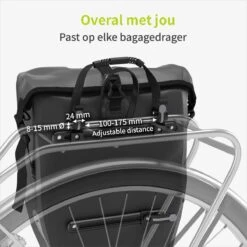 ACROPAQ Fietstas - Enkele, 25L, Waterdicht, Dragen Als Handtas En Schoudertas, Met Reflectoren - Ook Voor Elektrische Fietsen - Zwart 13 ACROPAQ Fietstas - Enkele, 25L, Waterdicht, Dragen Als Handtas En Schoudertas, Met Reflectoren - Ook Voor Elektrische Fietsen - Zwart -Fietsen Kortingswinkel 1200x1200 517