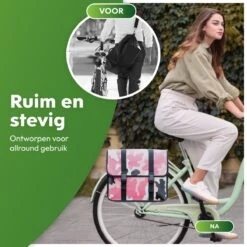 Ekostar® Online Shopping - Fietstassen Dubbel - Waterdicht - Fietstas - 46 Liter – Camouflage Roze – Fietstassen Elektrische Fietsen -Fietsen Kortingswinkel 1200x1200 535
