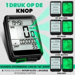 Strex Draadloze Fietscomputer - 17 Functies - Extra Groot Scherm - Draadloze Fiets Computer Draadloos Waterdicht - NL Handleiding -Fietsen Kortingswinkel 1200x1200 55