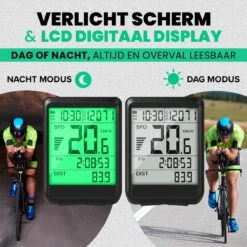 Strex Draadloze Fietscomputer - 17 Functies - Extra Groot Scherm - Draadloze Fiets Computer Draadloos Waterdicht - NL Handleiding -Fietsen Kortingswinkel 1200x1200 58