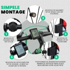 Strex Draadloze Fietscomputer - 17 Functies - Extra Groot Scherm - Draadloze Fiets Computer Draadloos Waterdicht - NL Handleiding -Fietsen Kortingswinkel 1200x1200 59