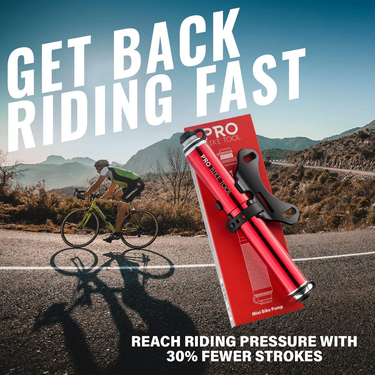 PRO BIKE TOOL Mini Luchtpomp Fiets, Fietspomp Voor Alle Ventielen (Presta & Schrader), Hoge Druk Tot 6,9 Bar / 100 PSI, Betrouwbare, Compacte & Lichtgewicht Framepomp, Pomp Voor Racefiets & Mountainbike. 2 PRO BIKE TOOL Mini Luchtpomp Fiets, Fietspomp Voor Alle Ventielen (Presta & Schrader), Hoge Druk Tot 6,9 Bar / 100 PSI, Betrouwbare, Compacte & Lichtgewicht Framepomp, Pomp Voor Racefiets & Mountainbike. - Afbeelding 2