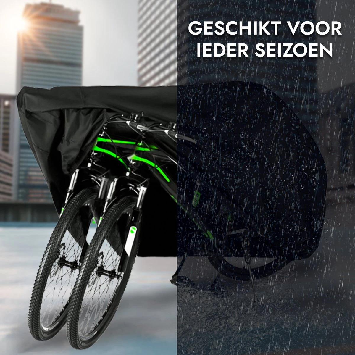 Aomni Universele Fietshoes - Voor 1 Fiets Of 2 Fietsen - Waterdicht En Ultra Sterk - Incl. Opbergzak 5 Aomni Universele Fietshoes - Voor 1 Fiets Of 2 Fietsen - Waterdicht En Ultra Sterk - Incl. Opbergzak - Afbeelding 5