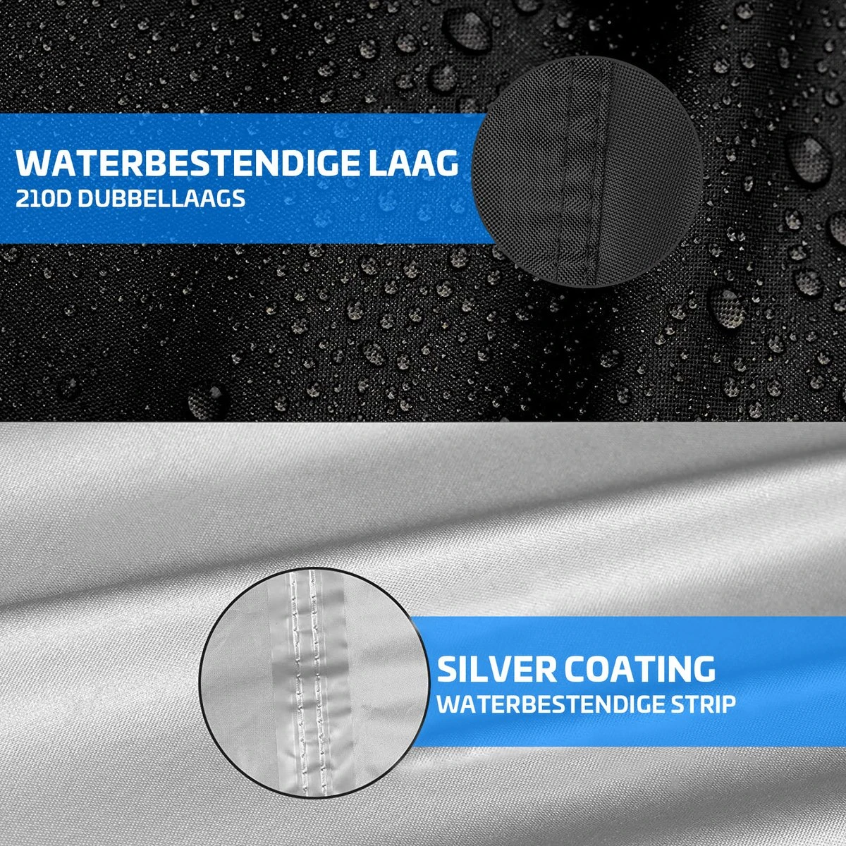 Nince Fietshoes Universeel Voor Alle Fietsen - Waterdicht 210D Oxford - Fiets Hoes Voor 2 Fietsen - Incl. Opbergzak - Zwart 4 Nince Fietshoes Universeel Voor Alle Fietsen - Waterdicht 210D Oxford - Fiets Hoes Voor 2 Fietsen - Incl. Opbergzak - Zwart - Afbeelding 4