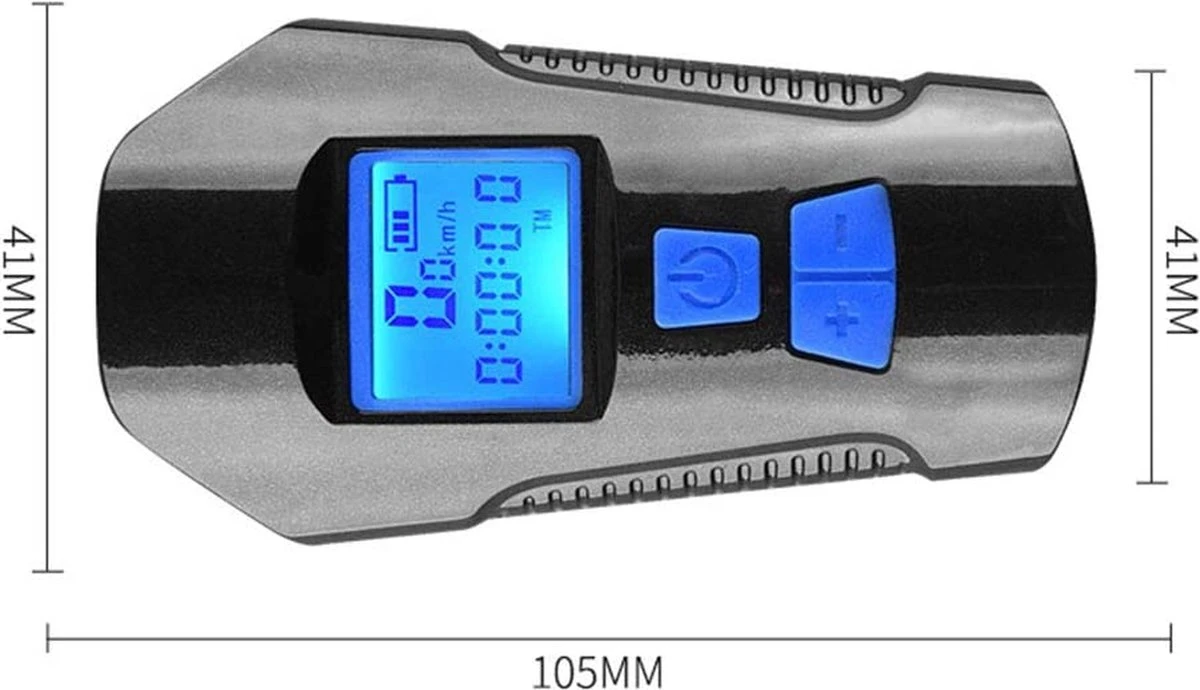 Voorlicht Fiets - Fietslicht - Led Voorlamp - 500 Lumen - Usb Oplaadbaar - Waterdicht - Koplamp Fiets - Snelheidsmeter - Claxon - Vier Standen 3 Voorlicht Fiets - Fietslicht - Led Voorlamp - 500 Lumen - Usb Oplaadbaar - Waterdicht - Koplamp Fiets - Snelheidsmeter - Claxon - Vier Standen - Afbeelding 3