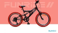 Amigo Fun Ride - Mountainbike 20 Inch - Voor Jongens En Meisjes - Met 7 Versnellingen - Zwart/Rood -Fietsen Kortingswinkel 1200x697 2