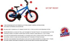 Volare Rocky Kinderfiets - 16 Inch - Zwart Blauw - 95% Afgemonteerd - Prime Collection -Fietsen Kortingswinkel 1200x698 1