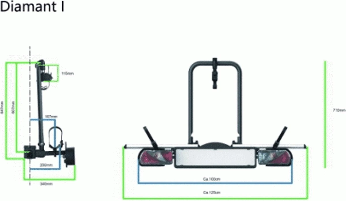 Pro User Diamant 1 - Auto Fietsdragers - Zilver 2 Pro User Diamant 1 - Auto Fietsdragers - Zilver - Afbeelding 2