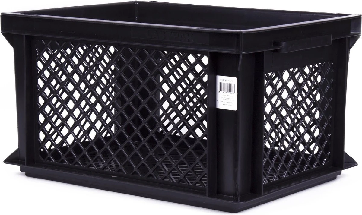 Lastpak Fietskrat Kunststof Zwart - L40 X B30 X H22 Cm 3 Lastpak Fietskrat Kunststof Zwart - L40 X B30 X H22 Cm - Afbeelding 3