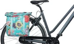 Basil Bloom Field Dubbele Fietstas - 28-35 Liter - Blauw -Fietsen Kortingswinkel 1200x719 1
