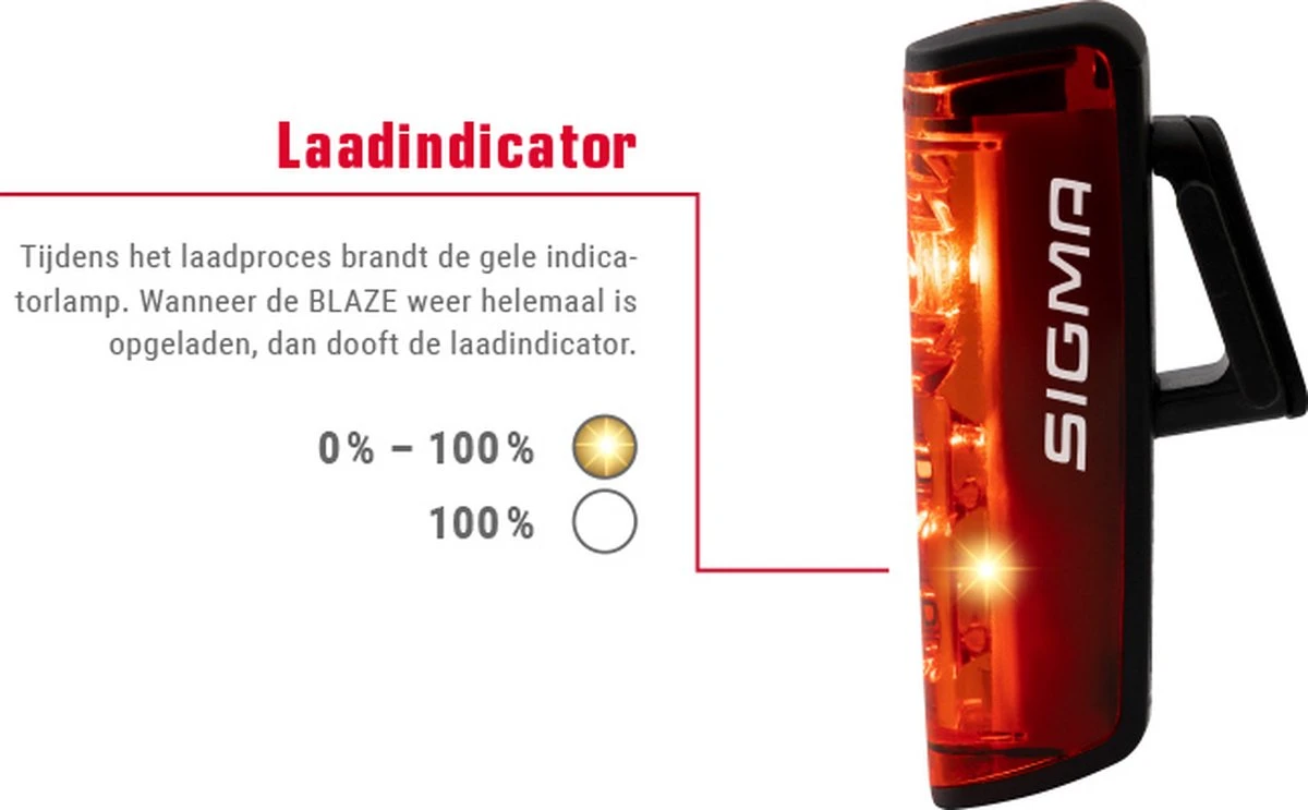 SIGMA SPORT Sigma Blaze USB Fietsachterlicht - Achterlicht Met Remlicht Functie - Oplaadbaar 5 SIGMA SPORT Sigma Blaze USB Fietsachterlicht - Achterlicht Met Remlicht Functie - Oplaadbaar - Afbeelding 5