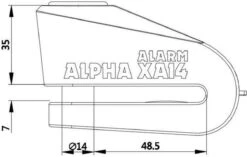 Oxford XA14 Alarm Schijfremslot ART 4 - Geel -Fietsen Kortingswinkel 1200x765 1