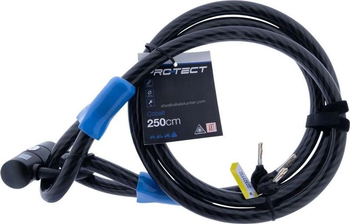 Pro-tect Cobalt Kabelslot 2,5 Meter Lang | ø20mm X 250cm | ART1 En VBV Keuring | Staalkabel Met Lussen En Hangslot | Slot Tuinmeubelen Terras Bootslot Jet Ski 8 Pro-tect Cobalt Kabelslot 2,5 Meter Lang | ø20mm X 250cm | ART1 En VBV Keuring | Staalkabel Met Lussen En Hangslot | Slot Tuinmeubelen Terras Bootslot Jet Ski - Afbeelding 8