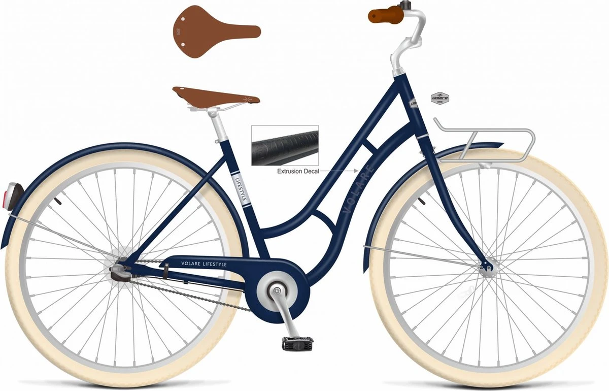 Volare Lifestyle Meisjesfiets - Tiener - 48 Cm - Lage Zadelstand - Blauw - 3 Versnellingen 12 Volare Lifestyle Meisjesfiets - Tiener - 48 Cm - Lage Zadelstand - Blauw - 3 Versnellingen - Afbeelding 12