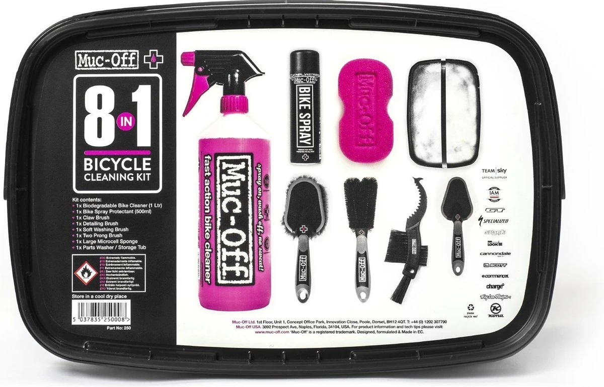 Muc-Off 8 In 1 Bicycle Cleaning Kit Reinigingspakket 1 Muc-Off 8 In 1 Bicycle Cleaning Kit Reinigingspakket