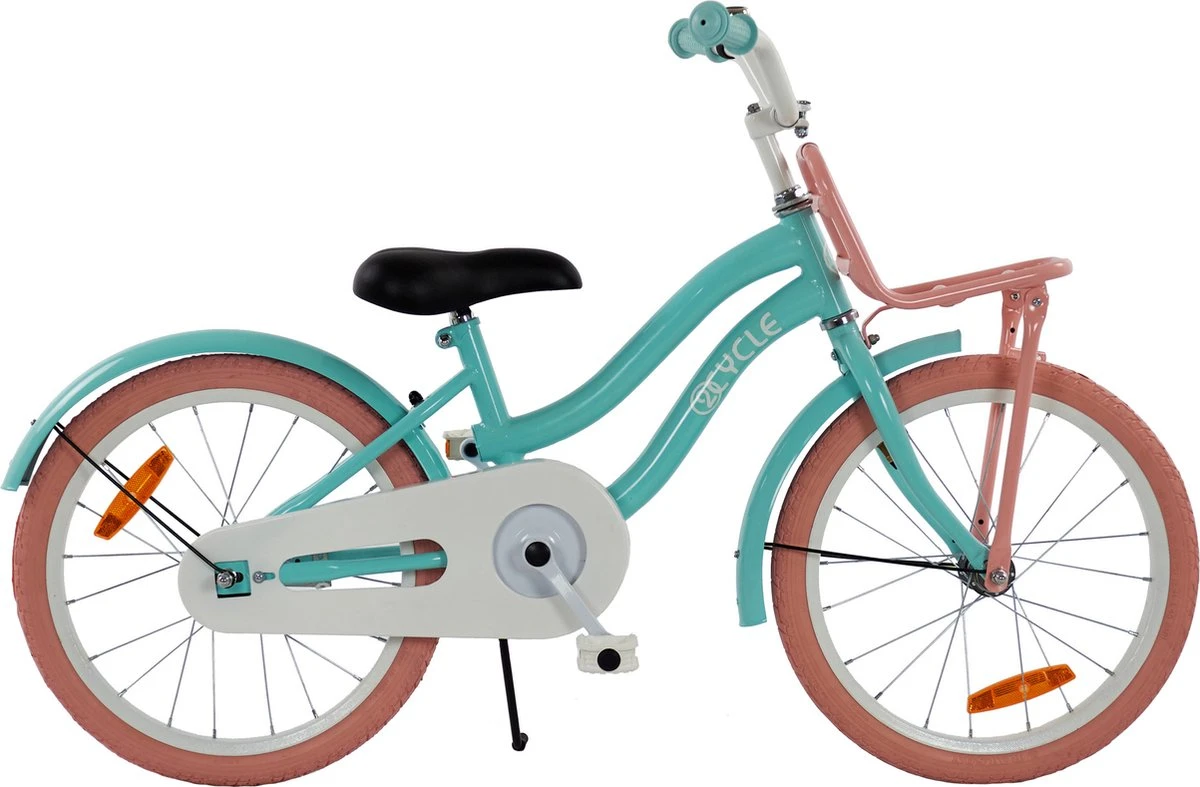 2Cycle Cargo Meisjesfiets - 18 Inch - Voordrager - Turquoise - Meisjesfiets 2 2Cycle Cargo Meisjesfiets - 18 Inch - Voordrager - Turquoise - Meisjesfiets - Afbeelding 2