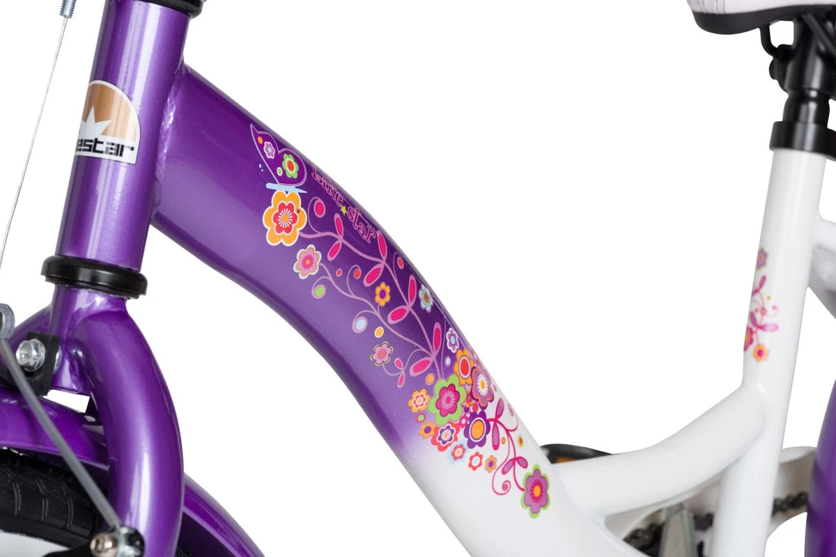 Bikestar 20 Inch Classic Kinderfiets, Lila / Wit 5 Bikestar 20 Inch Classic Kinderfiets, Lila / Wit - Afbeelding 5