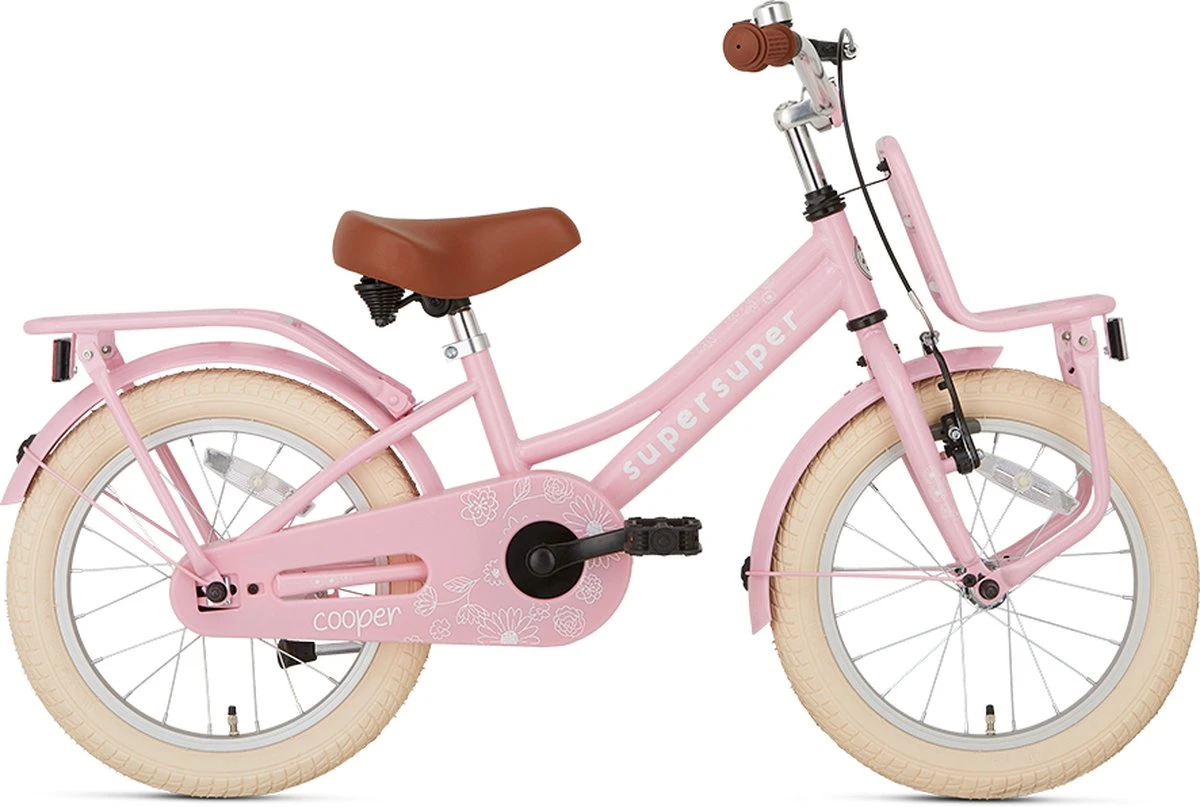 Supersuper Cooper - Kinderfiets - Meisjesfiets - 16 Inch - Roze 1 Supersuper Cooper - Kinderfiets - Meisjesfiets - 16 Inch - Roze