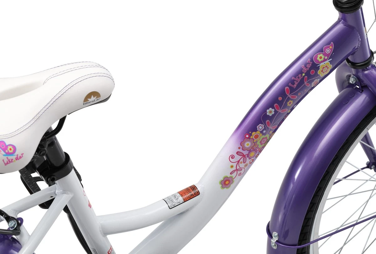Bikestar 20 Inch Classic Kinderfiets, Lila / Wit 10 Bikestar 20 Inch Classic Kinderfiets, Lila / Wit - Afbeelding 10