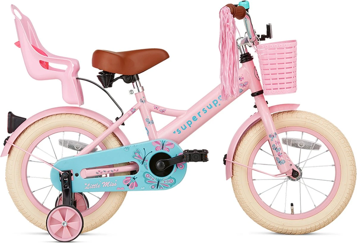 Supersuper Little Miss - Kinderfiets - Meisjesfiets - 14 Inch - Roze 1 Supersuper Little Miss - Kinderfiets - Meisjesfiets - 14 Inch - Roze