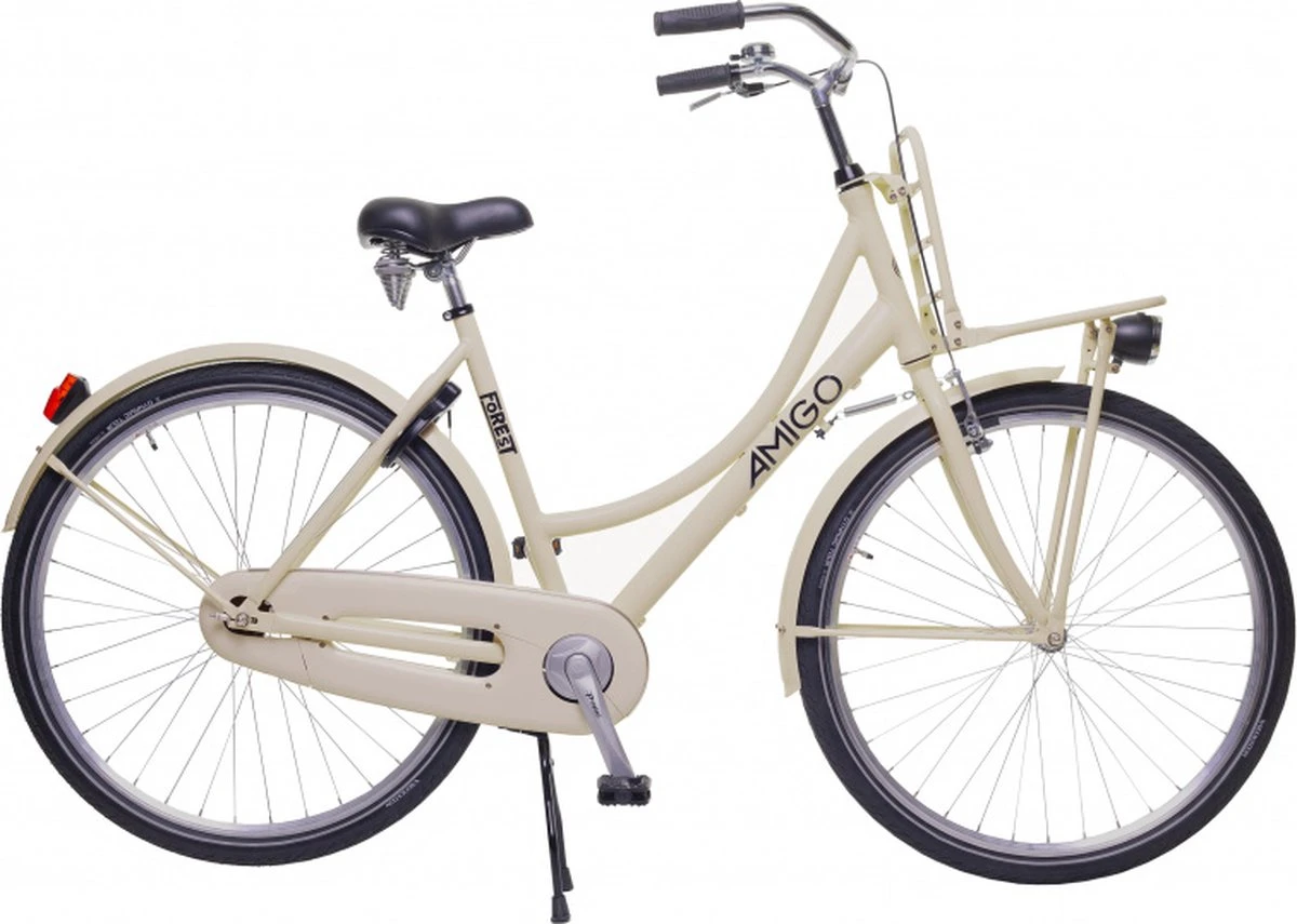 Amigo Forest - Transportfiets 28 Inch - Damesfiets Met Voordrager - Crème 9 Amigo Forest - Transportfiets 28 Inch - Damesfiets Met Voordrager - Crème - Afbeelding 9