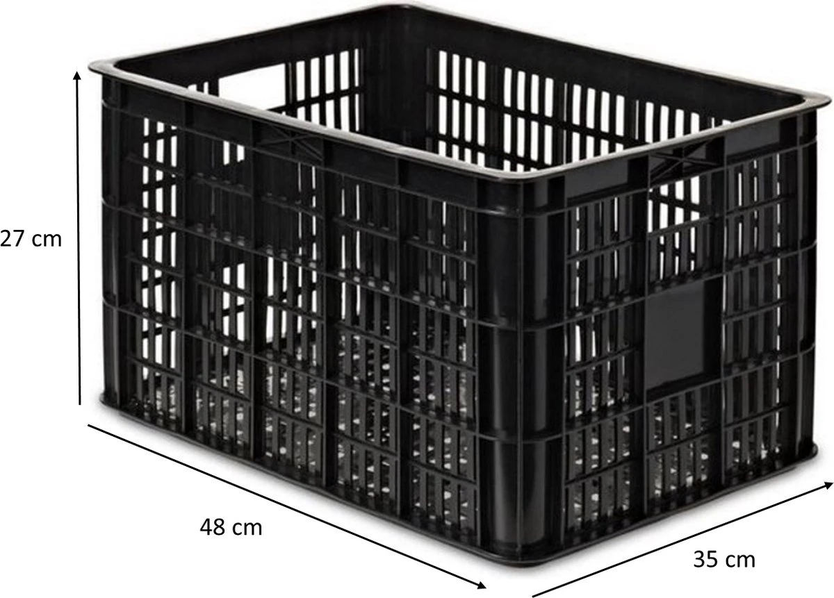 Lastpak Fietskrat Groot - Zwart - 46 L 2 Lastpak Fietskrat Groot - Zwart - 46 L - Afbeelding 2