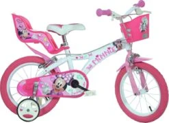 Dino Disney Minnie Mouse - Fiets - Meisjes - Wit;Roze - 16 Inch