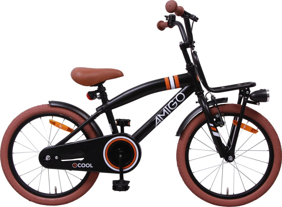 Amigo 2Cool Jongensfiets - Kinderfiets 20 Inch - Matzwart 1 Amigo 2Cool Jongensfiets - Kinderfiets 20 Inch - Matzwart