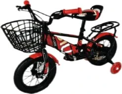Kinderfiets - 12 Inch Kinderfiets -vanaf 2-4 Jaar Jongens En Meisjes Fietsen - Terugtrap -Rem -Stabilisatoren（2 Zijwieltjes）- Mandje - Achterbank - Rood -Fietsen Kortingswinkel 1200x917 21