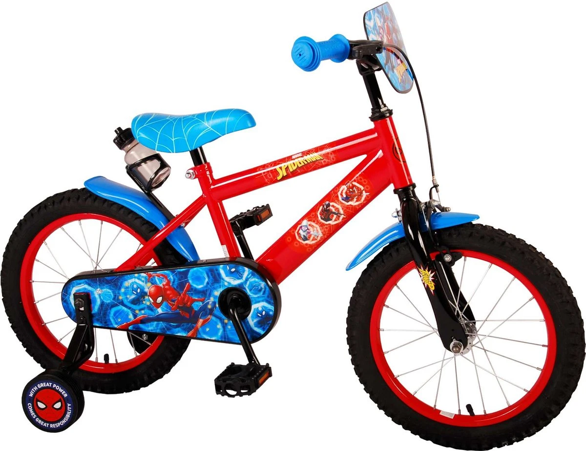 Marvel Spider-Man Kinderfiets - Jongens - 16 Inch - Blauw/Rood 2 Marvel Spider-Man Kinderfiets - Jongens - 16 Inch - Blauw/Rood - Afbeelding 2