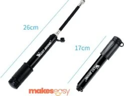 Fietspomp Racefiets | Mini Fietspomp | Met Flexible Slang | 8 Bar | Zwart -Fietsen Kortingswinkel 1200x927 4