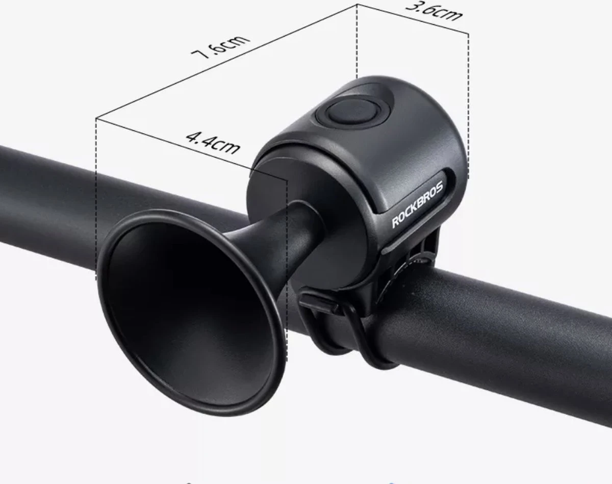 Rockbros Elektrische Fietshoorn - Fietsbellen - Fietstoeter - Zwart - Waterbestendig 6 Rockbros Elektrische Fietshoorn - Fietsbellen - Fietstoeter - Zwart - Waterbestendig - Afbeelding 6